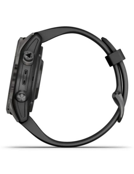 Zegarek garmin fenix 7s pro 42mm sapphire solar szary tytanowy dlc z czarnym paskiem