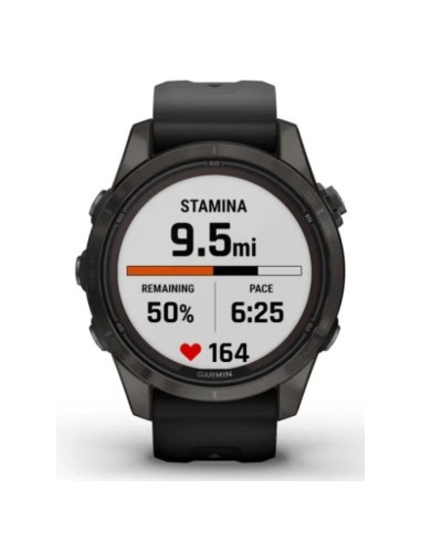 Zegarek garmin fenix 7s pro 42mm sapphire solar szary tytanowy dlc z czarnym paskiem