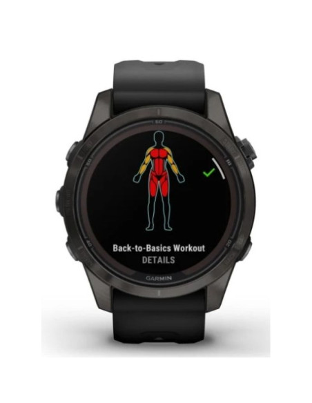 Zegarek garmin fenix 7s pro 42mm sapphire solar szary tytanowy dlc z czarnym paskiem