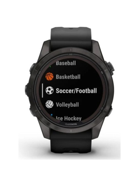 Zegarek garmin fenix 7s pro 42mm sapphire solar szary tytanowy dlc z czarnym paskiem