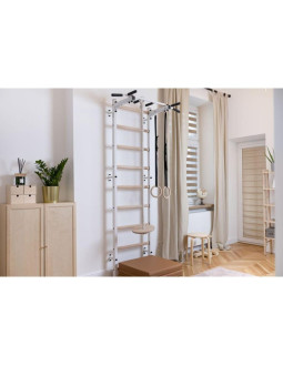 Drabinka gimnastyczna drewniano metalowa z metalowym drążkiem i akcesoriami dla dzieci benchk 721w a076 2