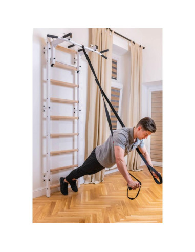 Drabinka gimnastyczna z regulowanym metalowym drążkiem 731w benchk