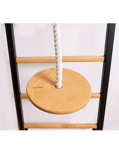 Drabinka gimnastyczna drewniano metalowa z drewnianym drążkiem i akcesoriami benchk 221b a076