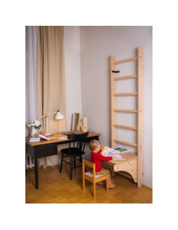 Drabinka z drewnianym do podciągania z biurkiem benchk 112 2