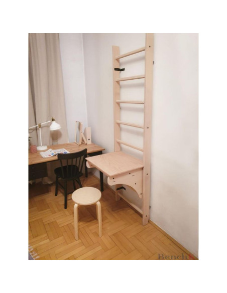 Drabinka z drewnianym do podciągania z biurkiem benchk 112