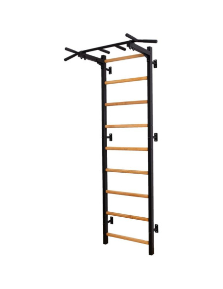 Drabinka gimnastyczna drewniano metalowa z metalowym drążkiem benchk 721b