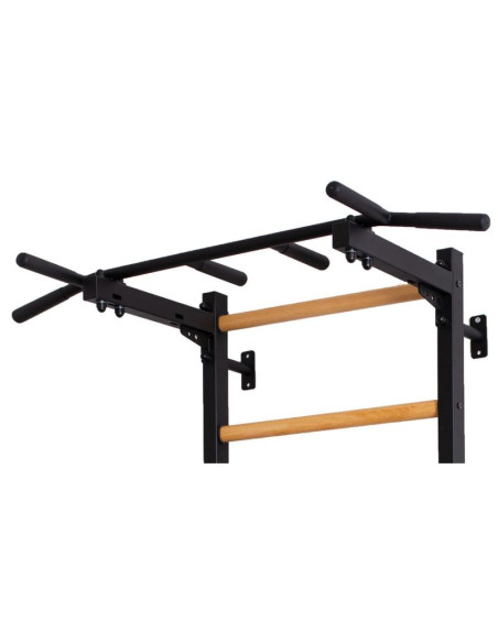Drabinka gimnastyczna drewniano metalowa z metalowym drążkiem benchk 721b
