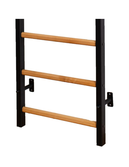 Drabinka gimnastyczna drewniano metalowa z metalowym drążkiem benchk 721b