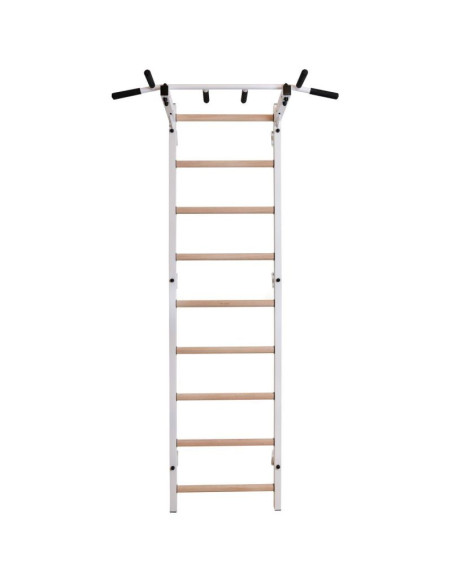 Drabinka gimnastyczna drewniano metalowa z metalowym drążkiem benchk 721w