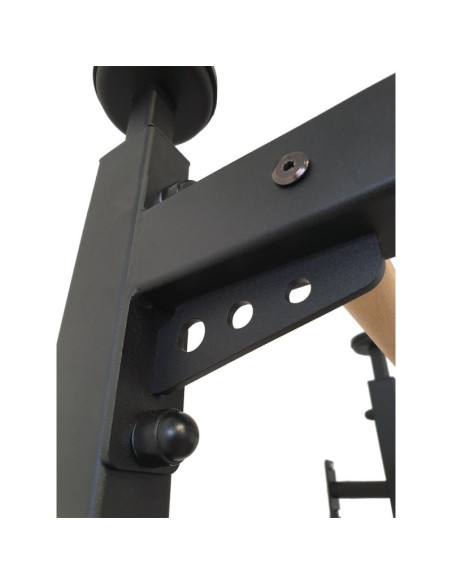 Rozporowa drabinka gimnastyczna drewniano metalowa z metalowym drążkiem w kolorze dębu benchk 511