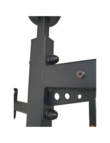 Rozporowa drabinka gimnastyczna drewniano metalowa z metalowym drążkiem w kolorze dębu benchk 511