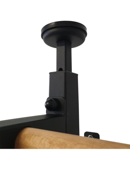 Rozporowa drabinka gimnastyczna drewniano metalowa z metalowym drążkiem w kolorze dębu benchk 511