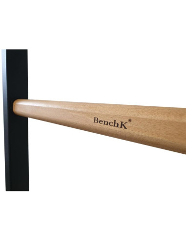 Rozporowa drabinka gimnastyczna drewniano metalowa z metalowym drążkiem w kolorze dębu benchk 511