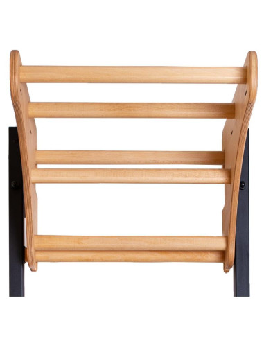 Drabinka gimnastyczna drewniano metalowa na 6 uchwytów z drewnianym drążkiem benchk 711b