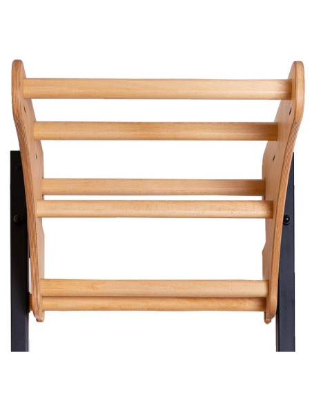 Drabinka gimnastyczna drewniano metalowa na 6 uchwytów z drewnianym drążkiem benchk 711b