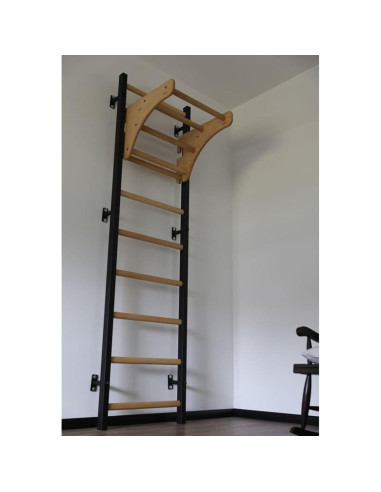 Drabinka gimnastyczna drewniano metalowa z drewnianym drążkiem benchk 711w