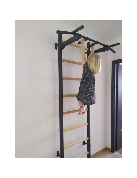 Drabinka gimnastyczna drewniano metalowa z drążkiem benchk 221b