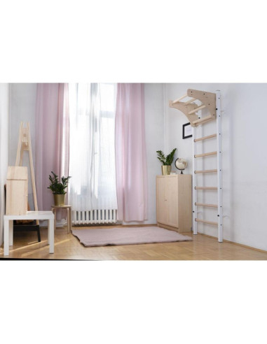 Drabinka gimnastyczna drewniano metalowa na 4 uchwyty z drewnianym drążkiem benchk 211w