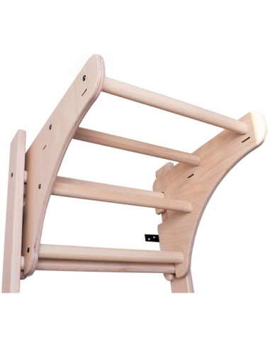 Drabinka gimnastyczna drewniano metalowa na 4 uchwyty z drewnianym drążkiem benchk 211w