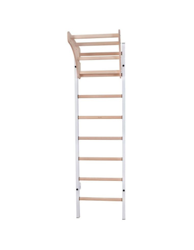 Drabinka gimnastyczna drewniano metalowa na 4 uchwyty z drewnianym drążkiem benchk 211w