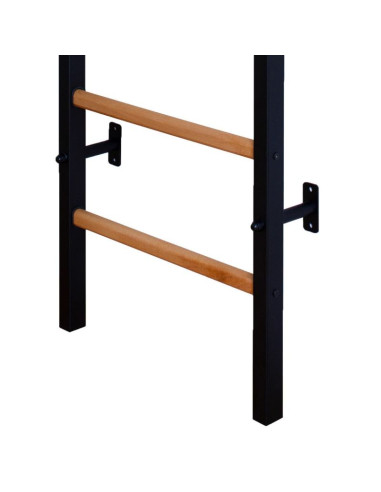 Drabinka gimnastyczna drewniano metalowa na 4 uchwyty z drewnianym drążkiem benchk 211b