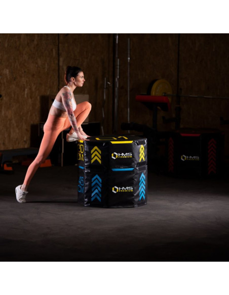 Zestaw trzech skrzyń plyometrycznych, oktagonalnych hms premium pyobs01