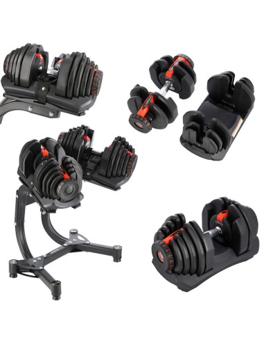 Zestaw sr80 sztangielki regulowane (2 szt.)  + str10 pro stojak hms