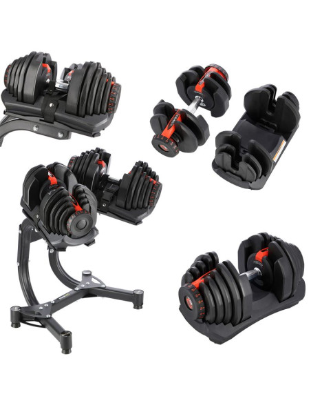 Zestaw sr80 sztangielki regulowane (2 szt.)  + str10 pro stojak hms