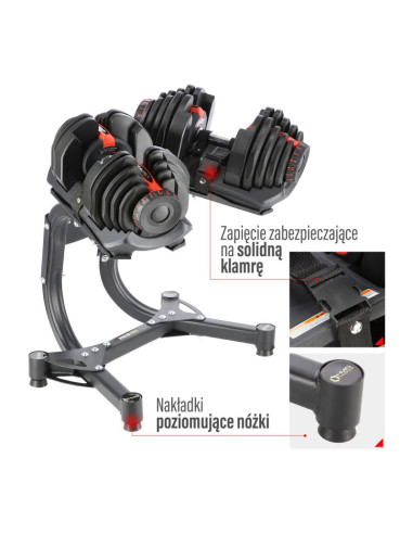 Zestaw sr80 sztangielki regulowane (2 szt.)  + str10 pro stojak hms