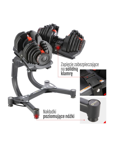 Zestaw sr80 sztangielki regulowane (2 szt.)  + str10 pro stojak hms