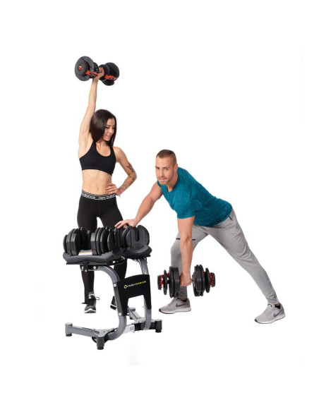 Zestaw sr80 sztangielki regulowane (2 szt.)  + str10 pro stojak hms