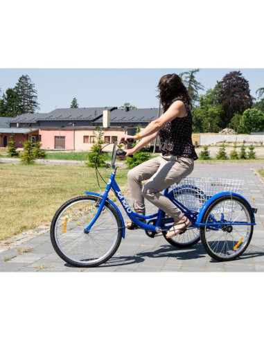 Rower 3-kołowy 24 niebieski shimano 6-biegowy