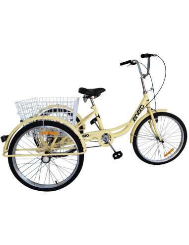 Rower 3-kołowy 24 waniliowy shimano 6-biegowy