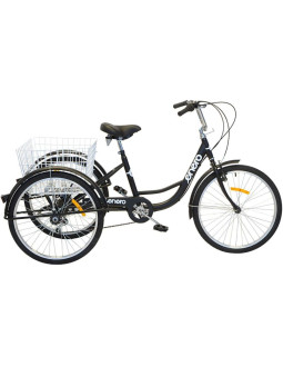 Rower 3-kołowy 24 czarny shimano 6-biegowy