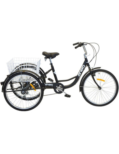 Rower 3-kołowy 24 czarny shimano 6-biegowy