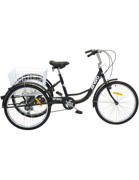 Rower 3-kołowy 24 czarny shimano 6-biegowy