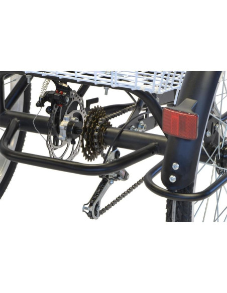 Rower 3-kołowy 24 czarny shimano 6-biegowy