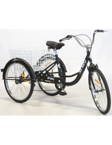 Rower 3-kołowy 24 czarny shimano 6-biegowy