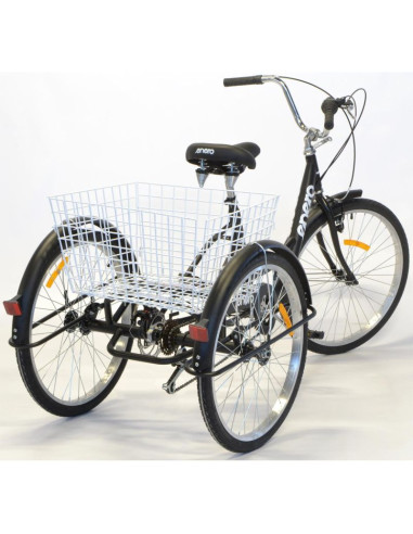 Rower 3-kołowy 24 czarny shimano 6-biegowy