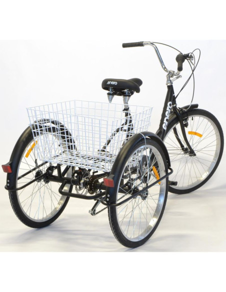 Rower 3-kołowy 24 czarny shimano 6-biegowy