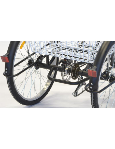 Rower 3-kołowy 24 czarny shimano 6-biegowy