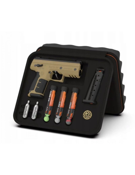Pistolet na kule gumowe i pieprzowe byrna sd tan k.68 co2 8g zestaw (sk68300-tan)