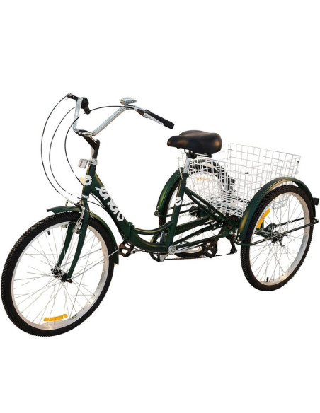 Rower 3-kołowy składany 24 zielony shimano 7-biegowy