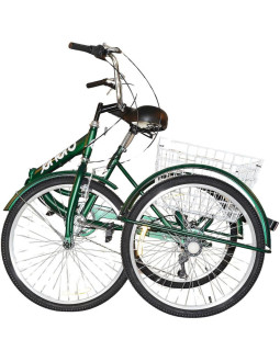 Rower 3-kołowy składany 24 zielony shimano 7-biegowy 2