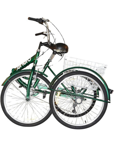 Rower 3-kołowy składany 24 zielony shimano 7-biegowy