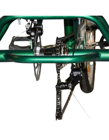 Rower 3-kołowy składany 24 zielony shimano 7-biegowy