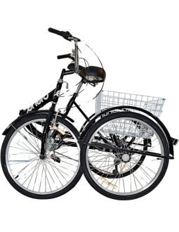 Rower 3-kołowy składany 24 czarny shimano 7-biegowy 2