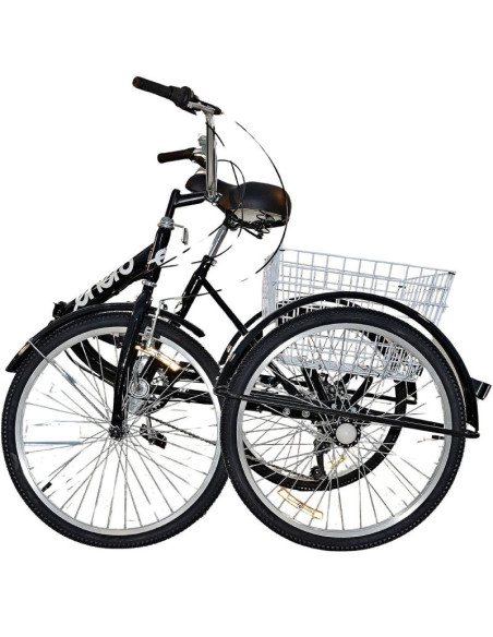 Rower 3-kołowy składany 24 czarny shimano 7-biegowy