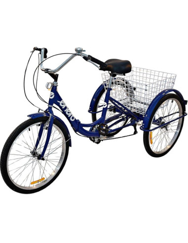 Rower 3-kołowy składany 24 granatowy shimano 7-biegowy