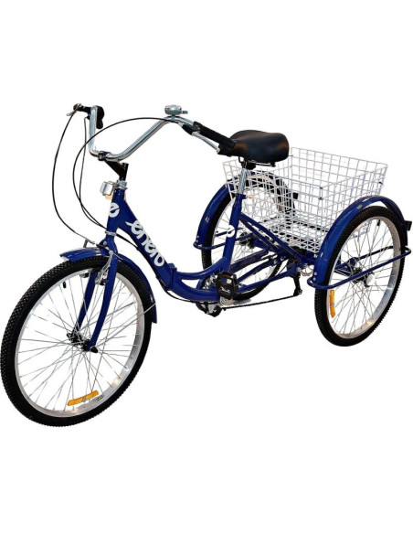 Rower 3-kołowy składany 24 granatowy shimano 7-biegowy